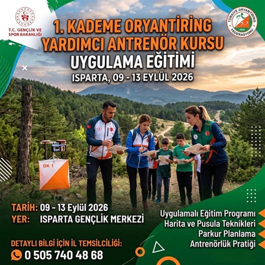 ISPARTA’DA ORYANTİRİNG YARDIMCI ANTRENÖR UYGULAMA EĞİTİMİ KURSU AÇILIYOR